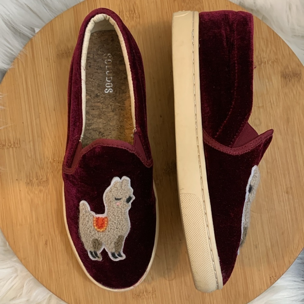 Soludos | Sangria 3D Llama Velvet Smoking Slip On Sneaker Slipper Shoes 6.5 - Picture 9 of 17
